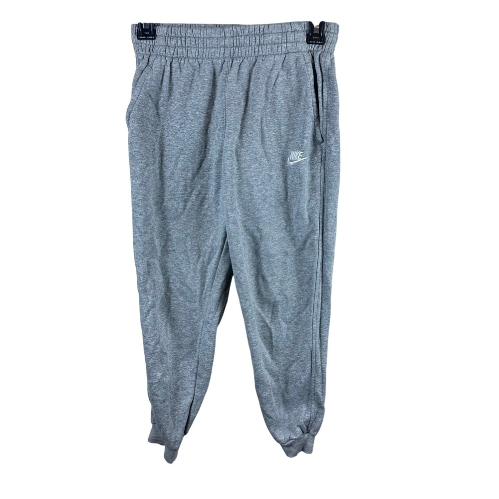 Nike Joggers Kids Size M Gray Fleece Sweatpants Elastic Waist Sportswear Active